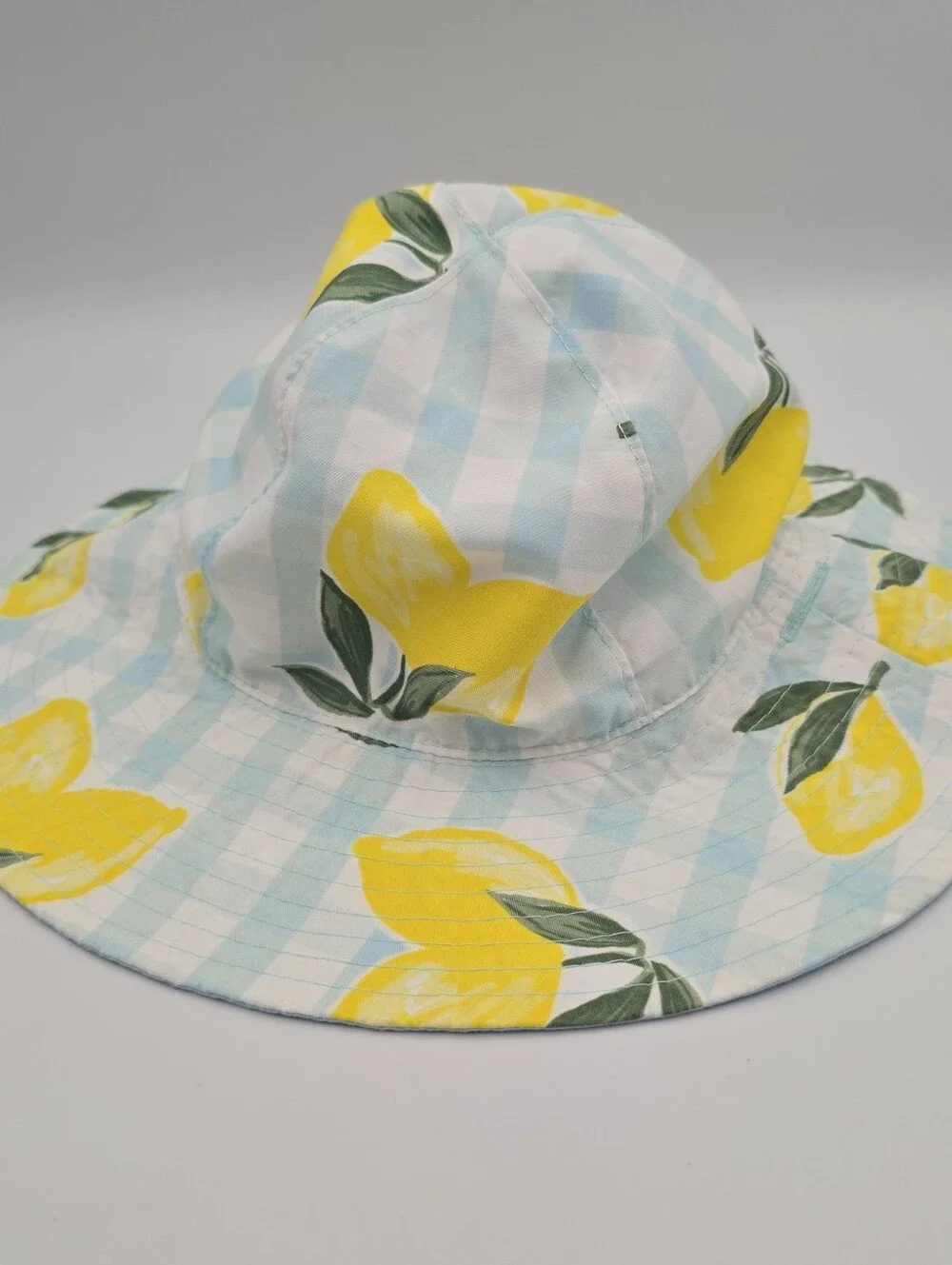 Carter's Baby Reversible Lemon Gingham Sun Hat UPF 50+ 12-24 M